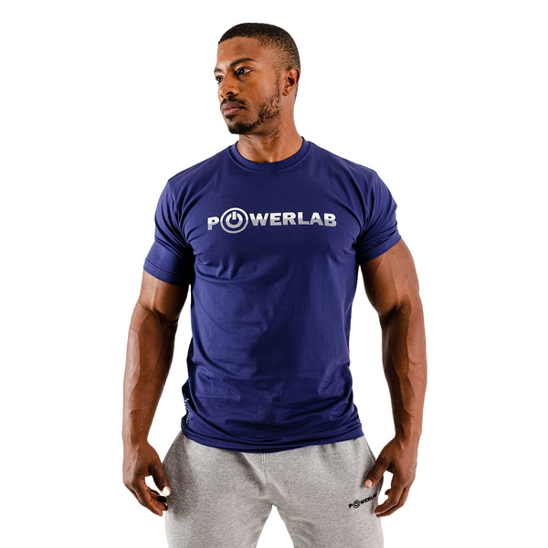 Half Stripes Tee-Indigo Blue