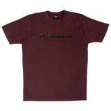 Half Stripes Tee-Maroon