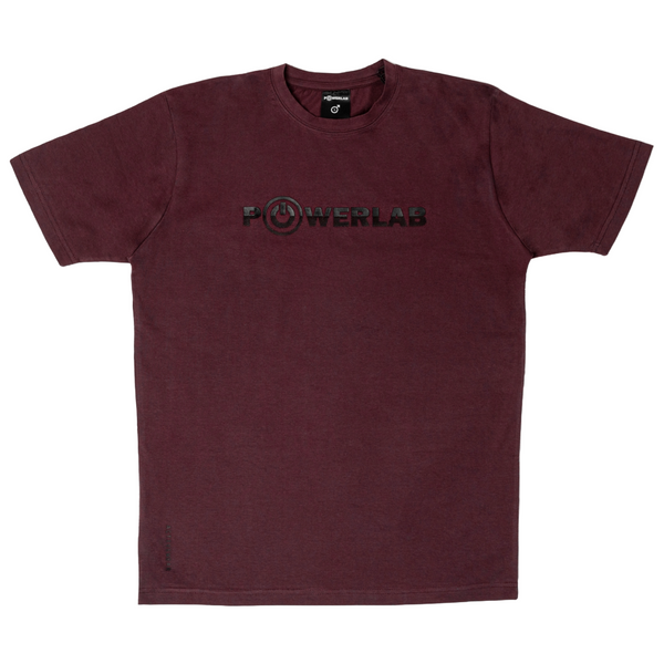 Half Stripes Tee-Maroon