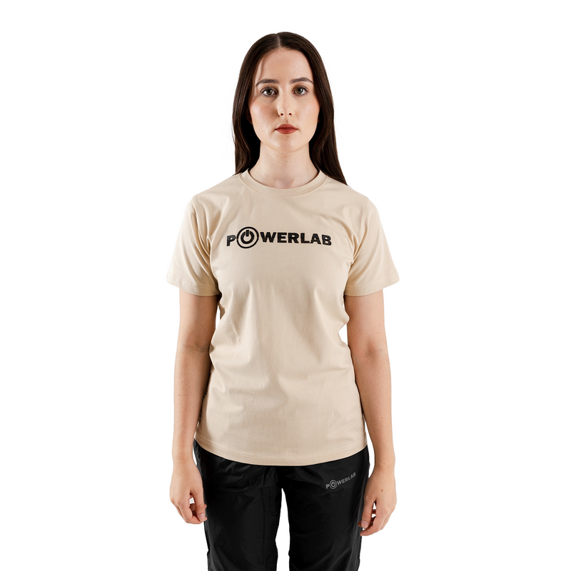 Half Stripes Tee-Sand