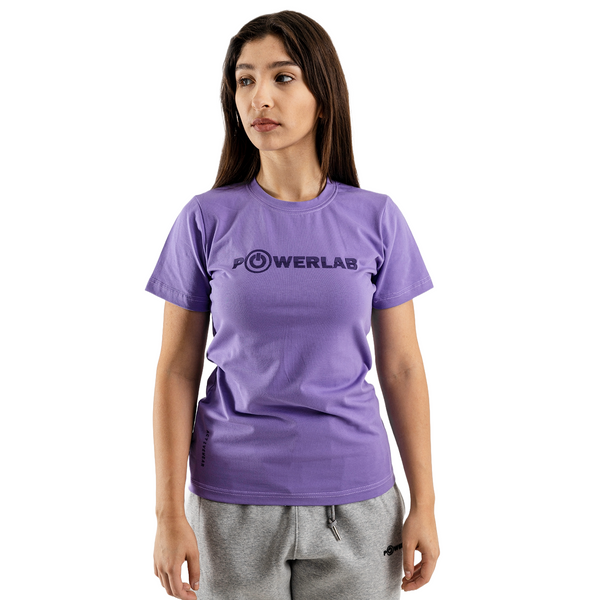 Half Stripes Tee-Lilac Purple